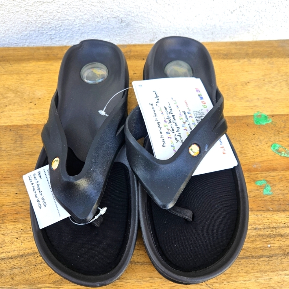 Hawaiian Jellys Ultra Comfort O'o Black Lava Unisex Sandals Women's Siz… - Picture 6 of 16